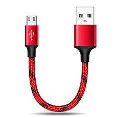 Kabel Micro USB Android Universal 25cm S02 für Handy Zubehoer Kfz Ladekabel Rot