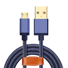 Kabel Micro USB Android Universal A11 für Sharp Aquos wish3 Blau