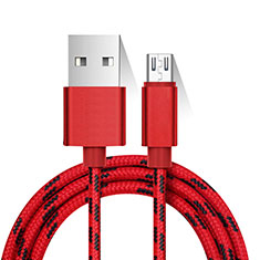 Kabel Micro USB Android Universal M01 für Handy Zubehoer Kfz Ladekabel Rot