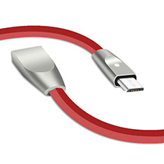Kabel Micro USB Android Universal M02 für Handy Zubehoer Kfz Ladekabel Rot