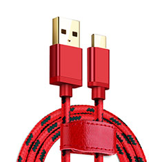 Kabel Type-C Android Universal T09 für Handy Zubehoer Kfz Ladekabel Rot