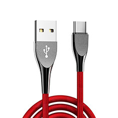 Kabel Type-C Android Universal T21 für Handy Zubehoer Kfz Ladekabel Rot