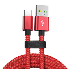 Kabel Type-C Android Universal T24 für Handy Zubehoer Kfz Ladekabel Rot