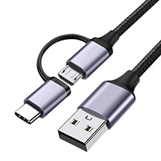 Kabel Type-C und Mrico USB Android Universal T03 für Vivo Y35m 5G Schwarz