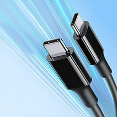 Kabel Type-C USB-C auf Type-C USB-C 100W H05 für Apple iPhone 15 Pro Max Schwarz