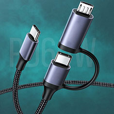 Kabel Type-C USB-C auf Type-C USB-C 60W H02 für Apple iPhone 15 Plus Schwarz