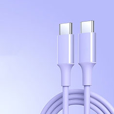 Kabel Type-C USB-C auf Type-C USB-C 60W H05 für Apple iPhone 15 Plus Violett