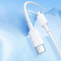 Kabel Type-C USB-C auf Type-C USB-C 60W H05 für Apple iPhone 15 Plus Weiß