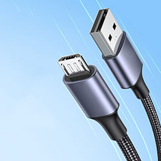 Kabel USB 2.0 Android Universal 2A H01 für Apple iPhone 15 Plus Grau