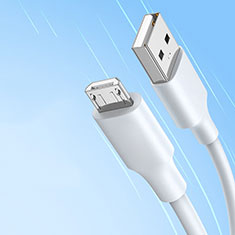 Kabel USB 2.0 Android Universal 2A H03 für HTC Desire 21 Pro 5G Weiß