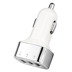 Kfz-Ladegerät Adapter 3.0A 3 USB Zweifach Stecker Fast Charge Universal U09 für Accessoires Telephone Stylets Silber