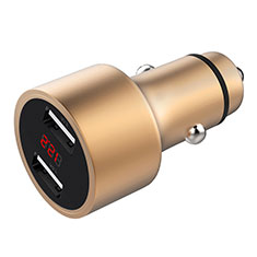 Kfz-Ladegerät Adapter 3.1A Dual USB Zweifach Stecker Fast Charge Universal für Sharp Aquos wish3 Gold