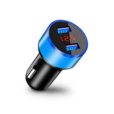 Kfz-Ladegerät Adapter 3.1A Dual USB Zweifach Stecker Fast Charge Universal K03 für Wiko Selfy 4G Blau