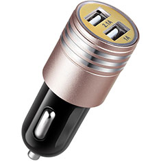 Kfz-Ladegerät Adapter 3.1A Dual USB Zweifach Stecker Fast Charge Universal U04 für Oneplus Ace 2 5G Rosa