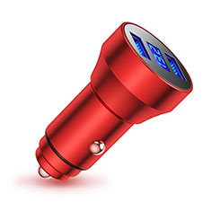 Kfz-Ladegerät Adapter 3.4A Dual USB Zweifach Stecker Fast Charge Universal K06 für Accessoires Telephone Stylets Rot