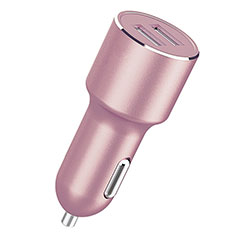 Kfz-Ladegerät Adapter 4.2A Dual USB Zweifach Stecker Fast Charge Universal für Accessoires Telephone Stylets Rosa