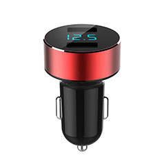 Kfz-Ladegerät Adapter 4.8A Dual USB Zweifach Stecker Fast Charge Universal K07 für Accessoires Telephone Casques Ecouteurs Rot