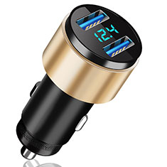 Kfz-Ladegerät Adapter 4.8A Dual USB Zweifach Stecker Fast Charge Universal K10 für Motorola Moto E 2020 Gold