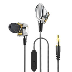 Kopfhörer Stereo Sport Ohrhörer In Ear Headset H04 für Oppo F19 Pro Silber