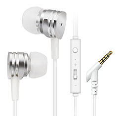 Kopfhörer Stereo Sport Ohrhörer In Ear Headset H24 für Xiaomi Mi 11 Lite 5G NE Silber
