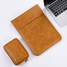 Leder Handy Tasche Sleeve Schutz Hülle für Apple MacBook Air 13.3 zoll (2018) Orange