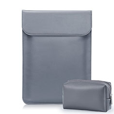 Leder Handy Tasche Sleeve Schutz Hülle L02 für Samsung Galaxy Book Flex 13.3 NP930QCG Grau