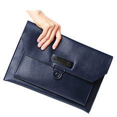 Leder Handy Tasche Sleeve Schutz Hülle L12 für Apple MacBook 12 zoll Blau