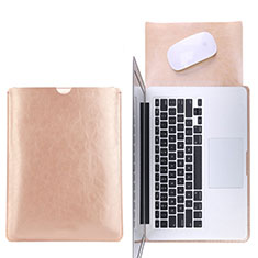 Leder Handy Tasche Sleeve Schutz Hülle L17 für Apple MacBook Air 13 zoll (2020) Gold
