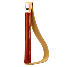 Leder Hülle Schreibzeug Schreibgerät Beutel Halter mit Abnehmbare Gummiband P01 für Apple Pencil Apple New iPad 9.7 (2018) Rot