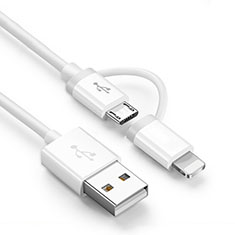 Lightning USB Ladekabel Kabel Android Micro USB ML01 für Samsung Galaxy A7 Duos SM-A700F A700FD Weiß