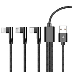 Lightning USB Ladekabel Kabel Android Micro USB ML07 für Oneplus 11R 5G Schwarz