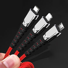 Lightning USB Ladekabel Kabel Android Micro USB Type-C 5A H03 für Samsung Galaxy A3 2017 Gold