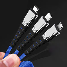 Lightning USB Ladekabel Kabel Android Micro USB Type-C 5A H03 für Handy Zubehoer Kfz Ladekabel Gold