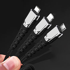 Lightning USB Ladekabel Kabel Android Micro USB Type-C 5A H03 für Samsung Galaxy A3 2017 Gold