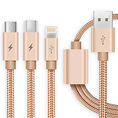 Lightning USB Ladekabel Kabel Android Micro USB Type-C ML03 Gold
