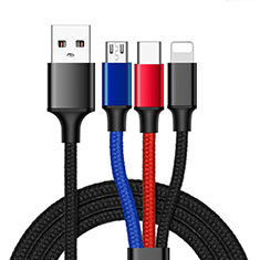 Lightning USB Ladekabel Kabel Android Micro USB Type-C ML04 für Oppo A18 Blau