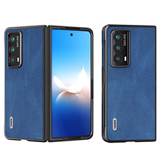 Luxus Leder Hülle Handyhülle und Kunststoff Schutzhülle Hartschalen Tasche AD1 für Huawei Honor Magic Vs2 5G Blau