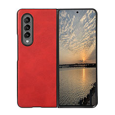 Luxus Leder Hülle Handyhülle und Kunststoff Schutzhülle Hartschalen Tasche B01 für Samsung Galaxy Z Fold3 5G Rot