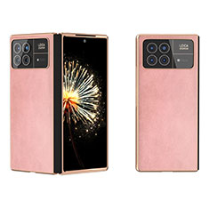 Luxus Leder Hülle Handyhülle und Kunststoff Schutzhülle Hartschalen Tasche B02H für Xiaomi Mix Fold 3 5G Rosegold