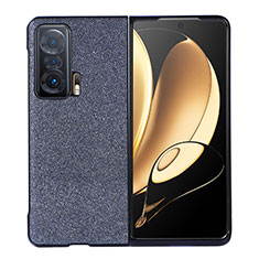 Luxus Leder Hülle Handyhülle und Kunststoff Schutzhülle Hartschalen Tasche B03H für Huawei Honor Magic V 5G Blau