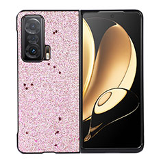 Luxus Leder Hülle Handyhülle und Kunststoff Schutzhülle Hartschalen Tasche B03H für Huawei Honor Magic V 5G Rosegold