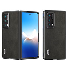 Luxus Leder Hülle Handyhülle und Kunststoff Schutzhülle Hartschalen Tasche B06H für Huawei Honor Magic Vs2 5G Schwarz