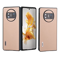 Luxus Leder Hülle Handyhülle und Kunststoff Schutzhülle Hartschalen Tasche B08H für Huawei Mate X5 Gold