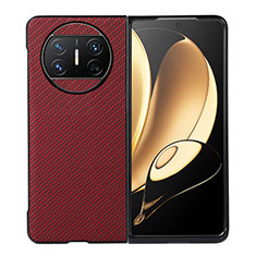 Luxus Leder Hülle Handyhülle und Kunststoff Schutzhülle Hartschalen Tasche BH2 für Huawei Mate X5 Rot