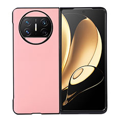 Luxus Leder Hülle Handyhülle und Kunststoff Schutzhülle Hartschalen Tasche BH3 für Huawei Mate X3 Rosa