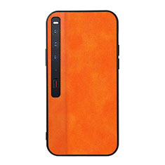 Luxus Leder Hülle Handyhülle und Kunststoff Schutzhülle Hartschalen Tasche BH3 für Huawei Mate Xs 2 Orange