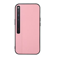 Luxus Leder Hülle Handyhülle und Kunststoff Schutzhülle Hartschalen Tasche BH3 für Huawei Mate Xs 2 Rosa