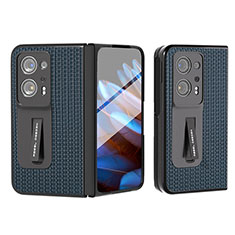 Luxus Leder Hülle Handyhülle und Kunststoff Schutzhülle Hartschalen Tasche BH4 für Oppo Find N2 5G Blau
