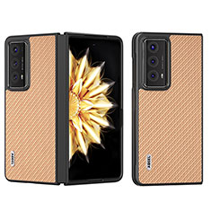 Luxus Leder Hülle Handyhülle und Kunststoff Schutzhülle Hartschalen Tasche BH7 für Huawei Honor Magic V2 Ultimate 5G Gold