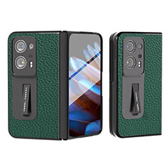Luxus Leder Hülle Handyhülle und Kunststoff Schutzhülle Hartschalen Tasche BH8 für Oppo Find N2 5G Grün